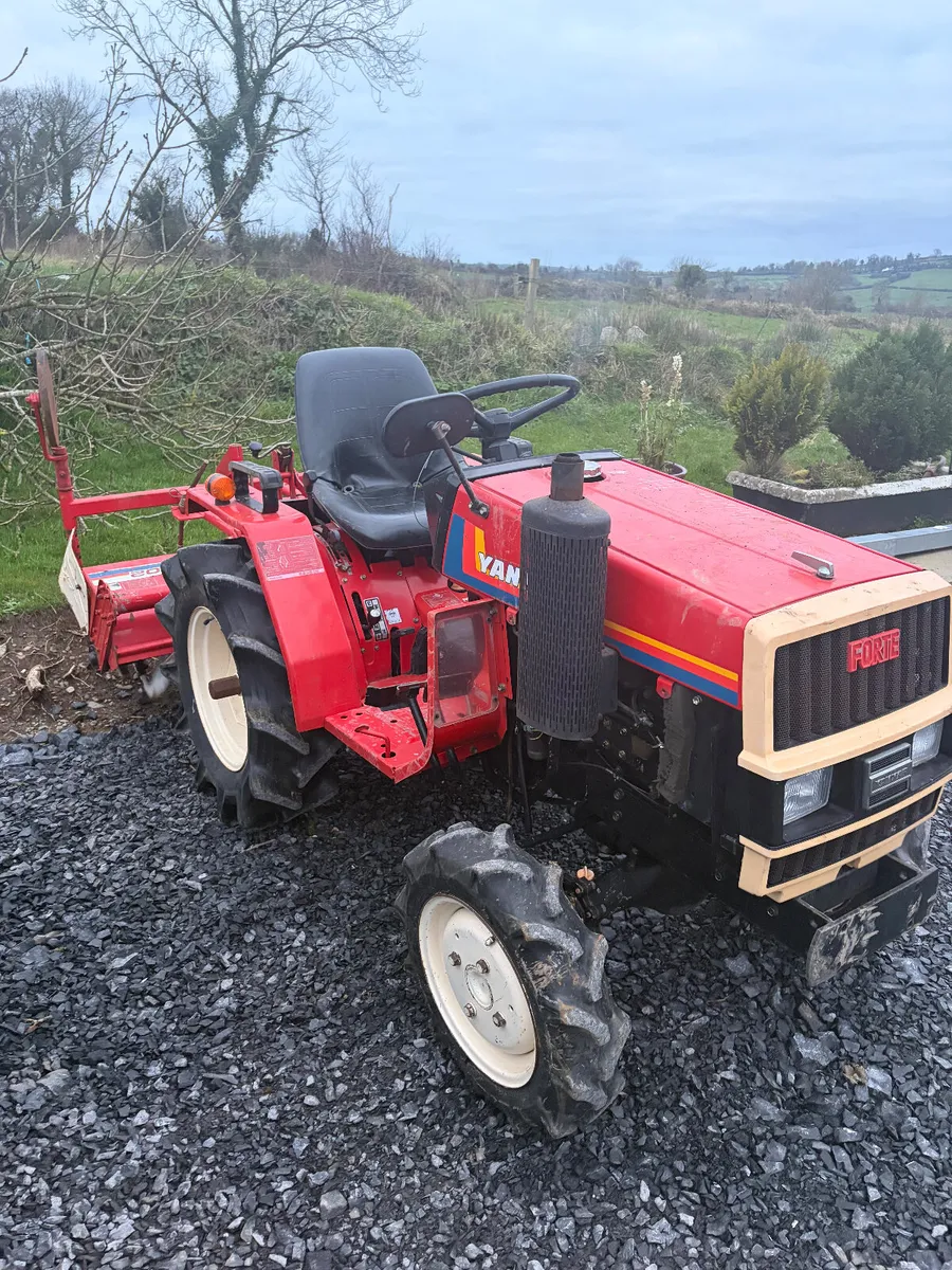 Yanmar f13D compact tractor with rotavator - Image 2