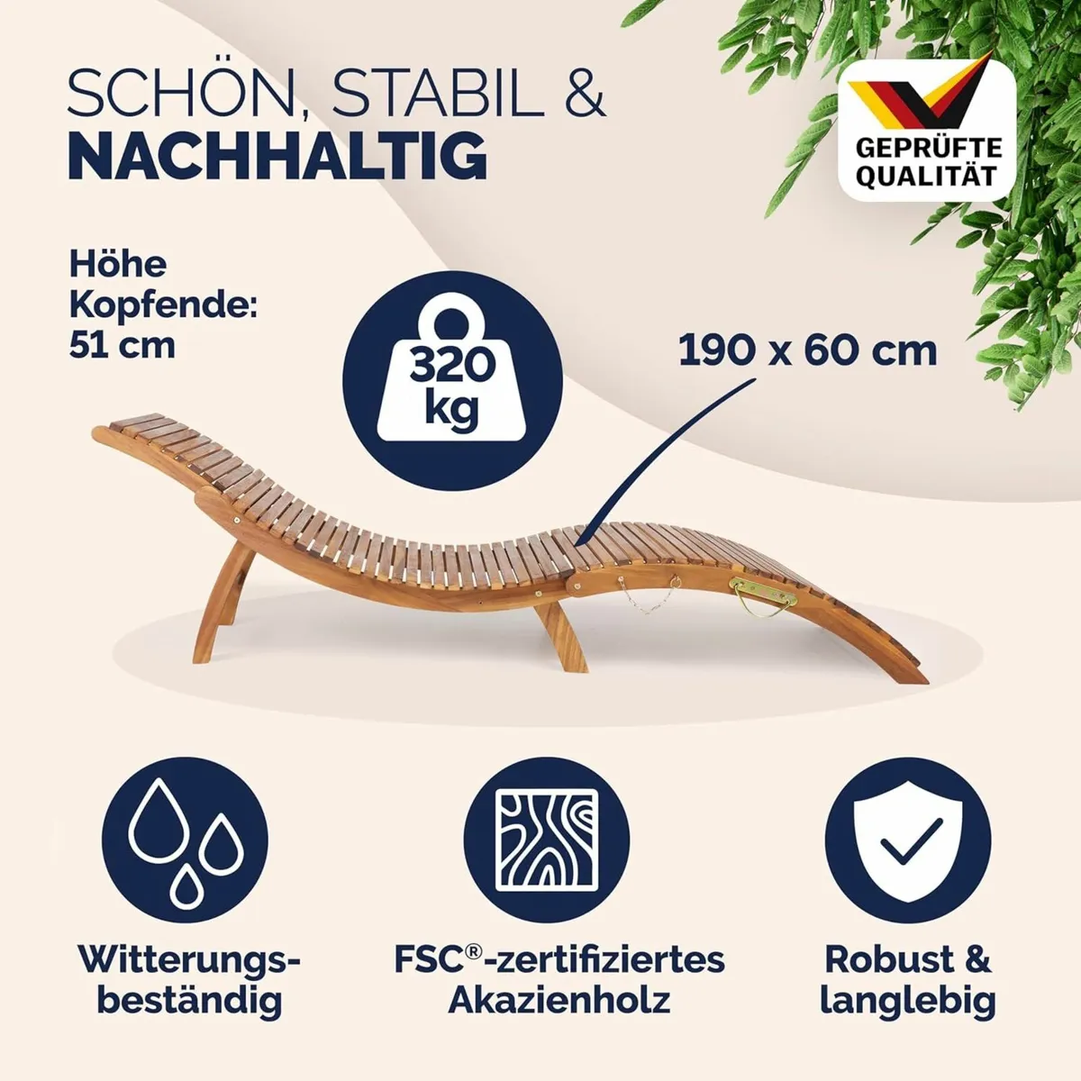 Sun Lounger Foldable Set of 2 Wood FSC-certified - Image 4