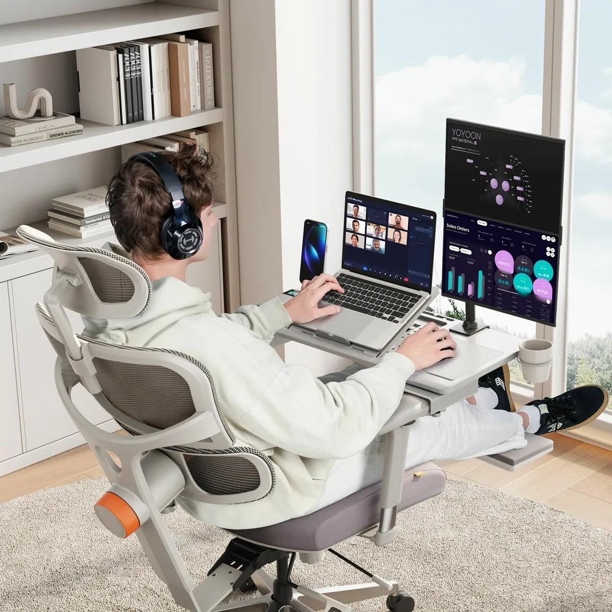 Home Office Laptop Tray: Apply to T-Shape Armrest - Image 2