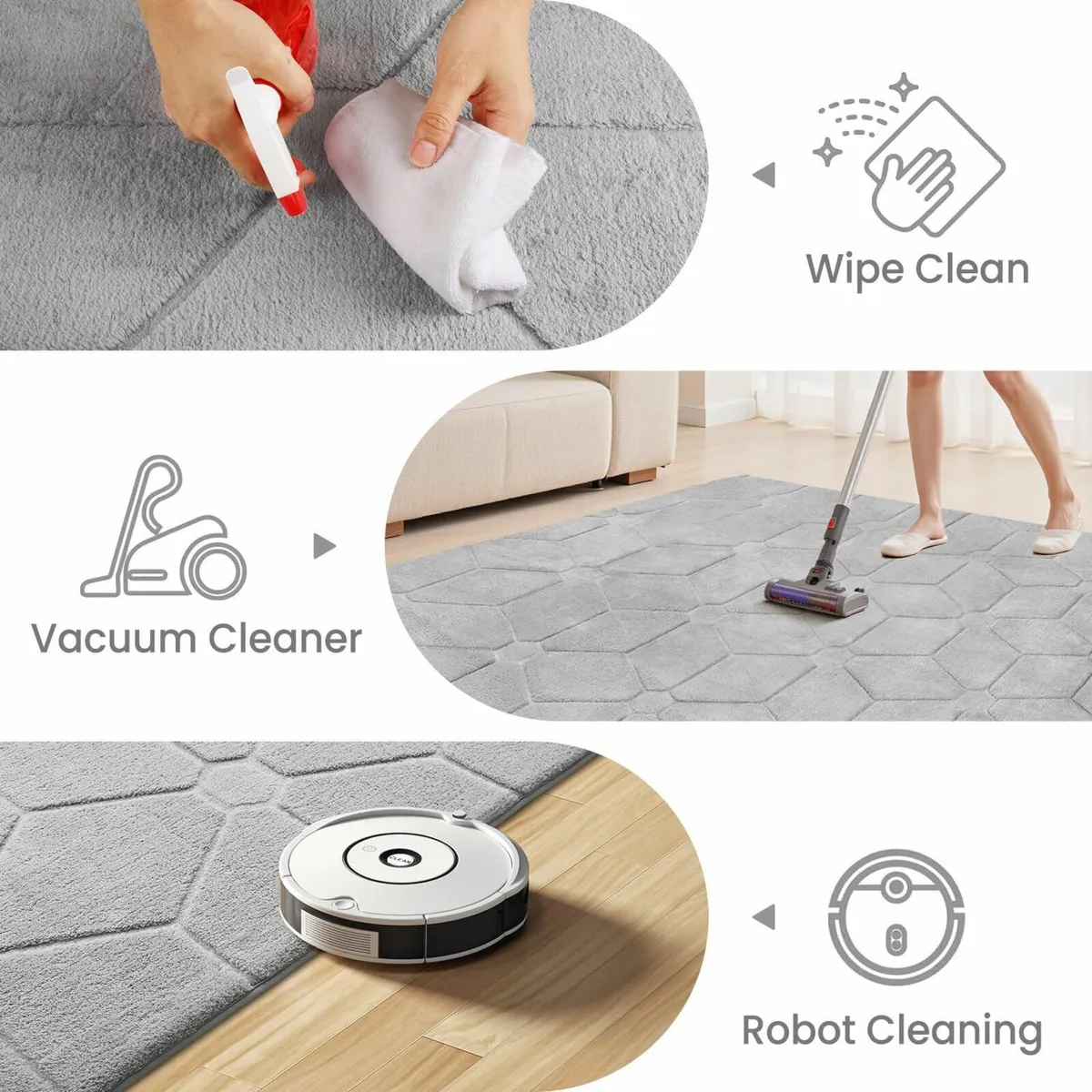 Rugs Living Room 160x230 3D Grey Area for Bedroom - Image 3