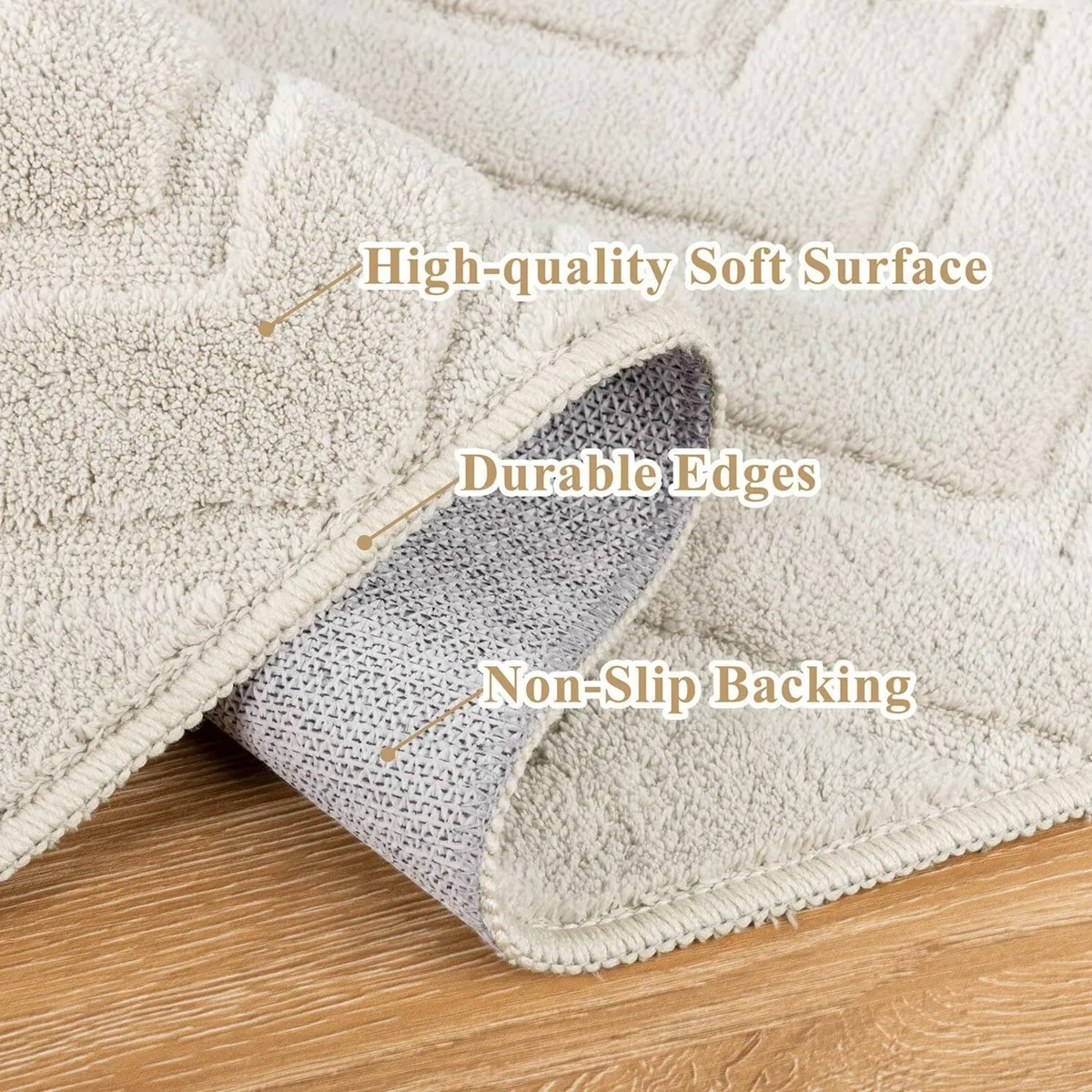 Beige Washable Rugs Living Room Large 160x230 cm - Image 4