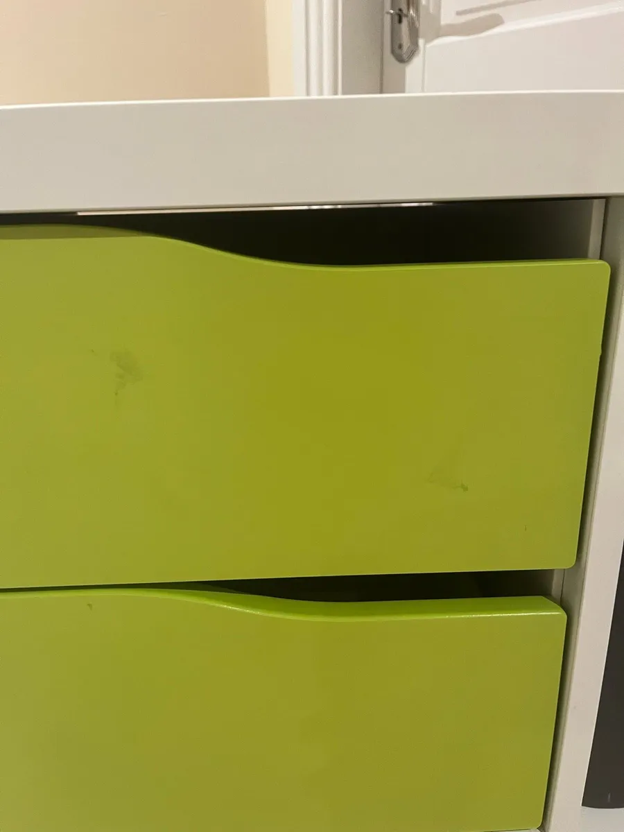 Green and white clothes storage drawers - Image 3