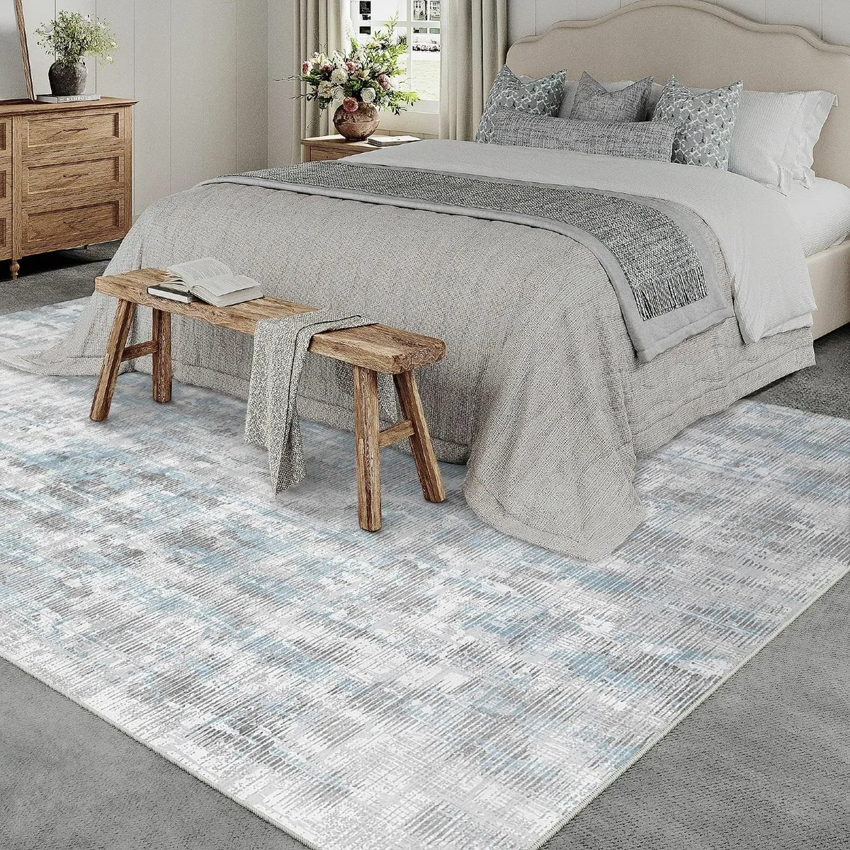 Rugs Living Room Blue and Grey Area Rug 200x300cm - Image 3