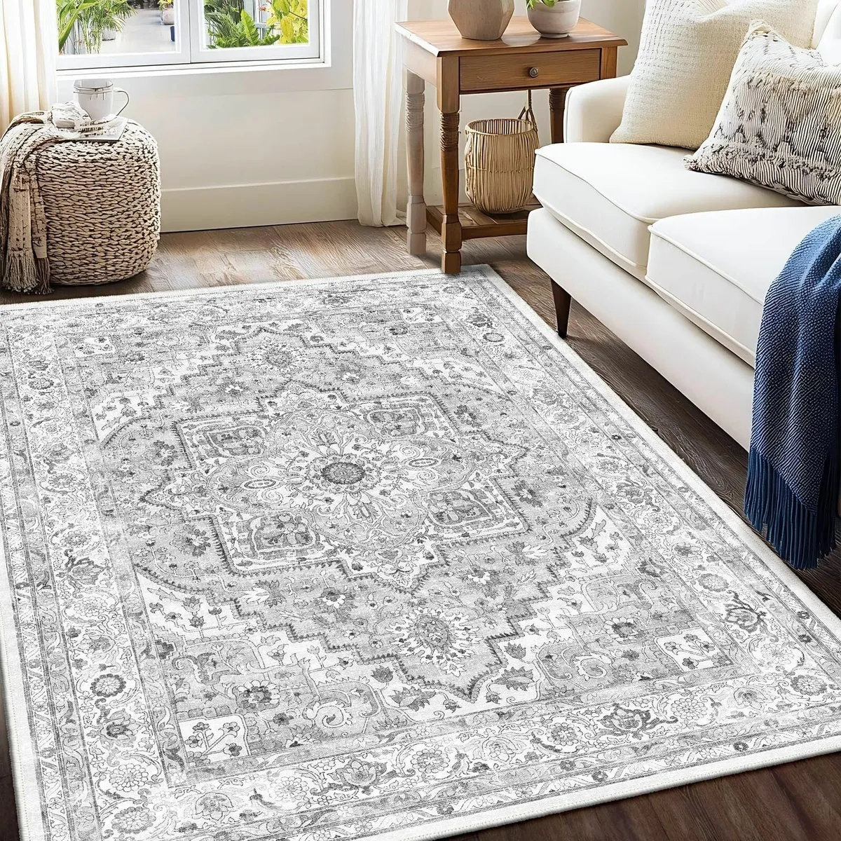 Area Rug 160x230cm Vintage Washable Rugs Anti-Slip - Image 1