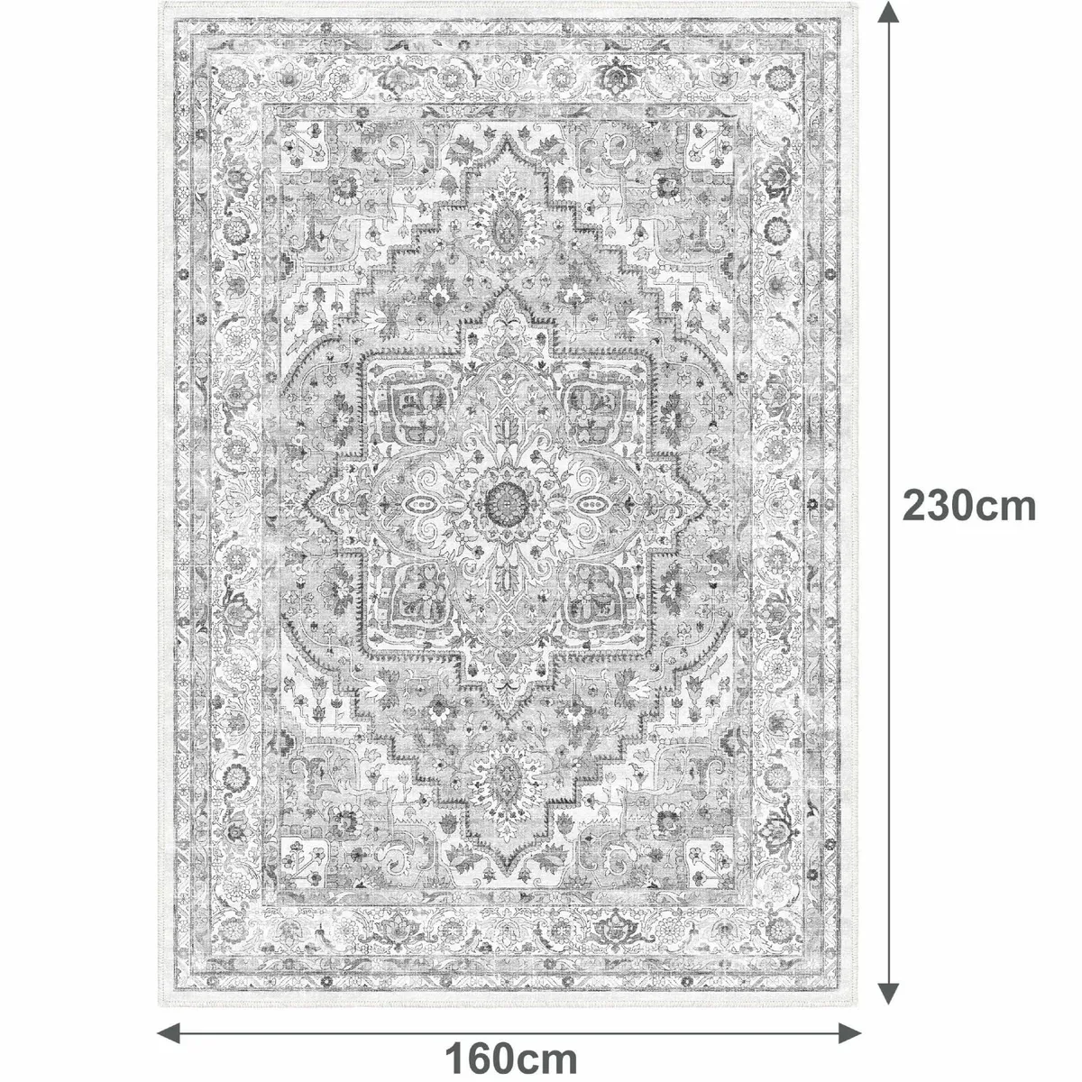 Area Rug 160x230cm Vintage Washable Rugs Anti-Slip - Image 2