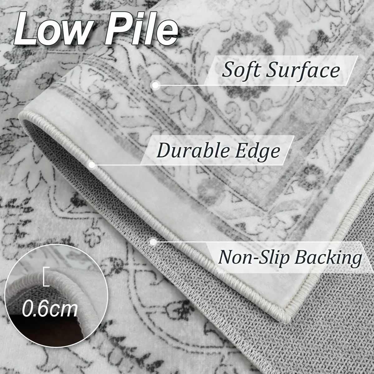 Area Rug 160x230cm Vintage Washable Rugs Anti-Slip - Image 4