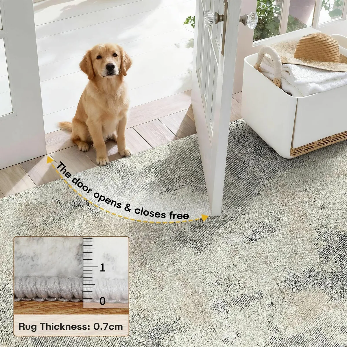 Living Room Rug 160x230cm Large Non Slip Washable - Image 3