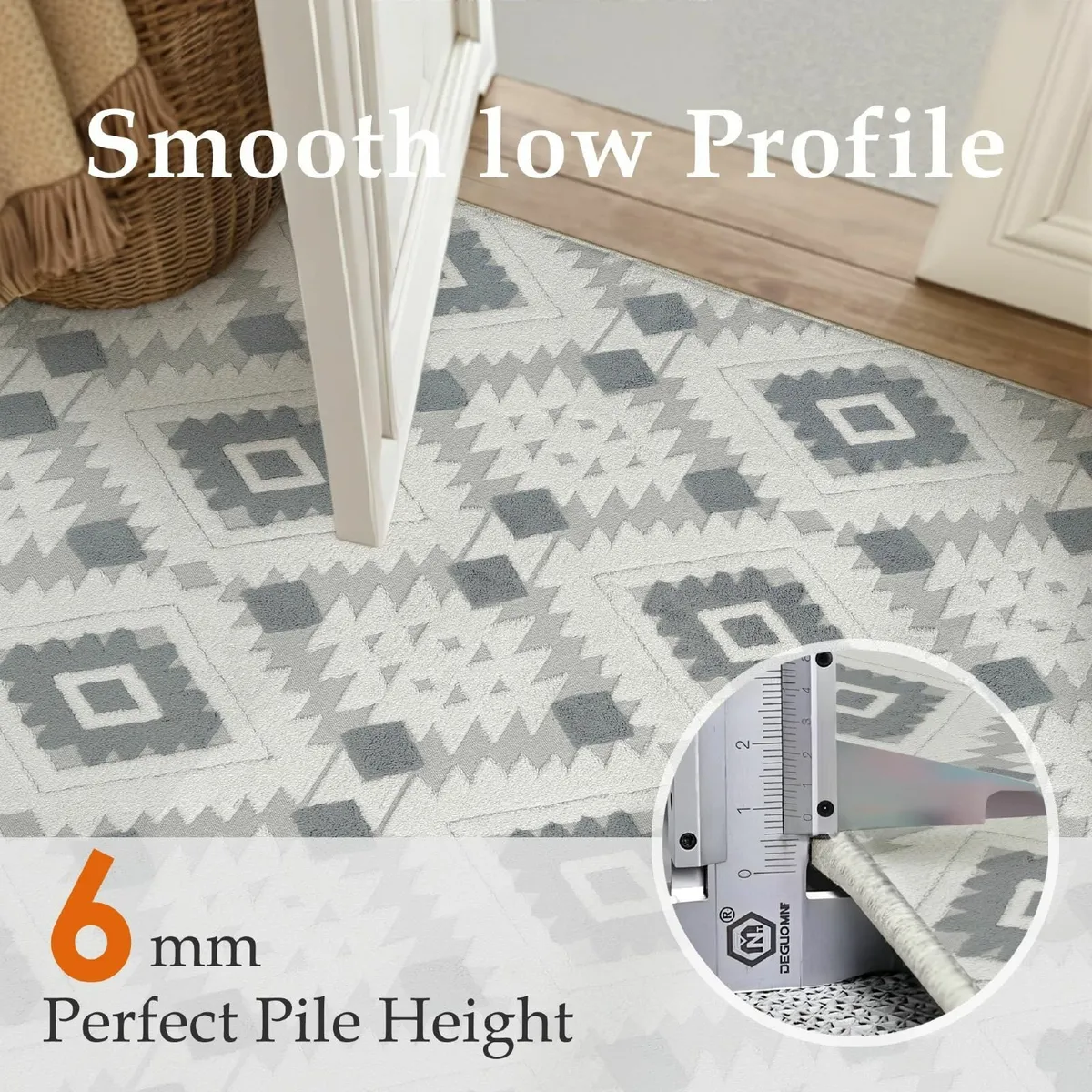 Blue Grey Rugs Living Room Area Rug 160x230cm - Image 4