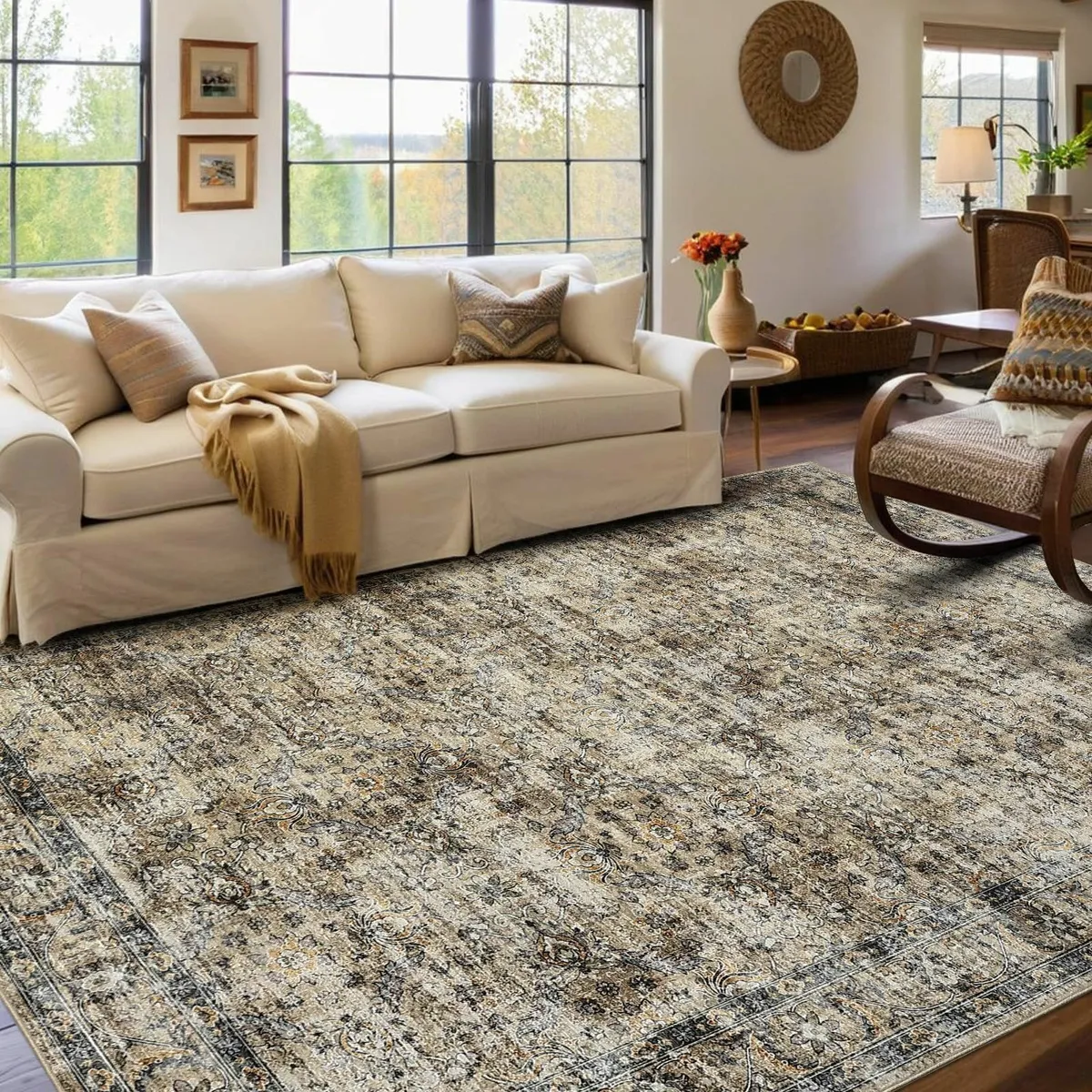 Machine Washable Rugs Living Room Large 160x230cm - Image 2