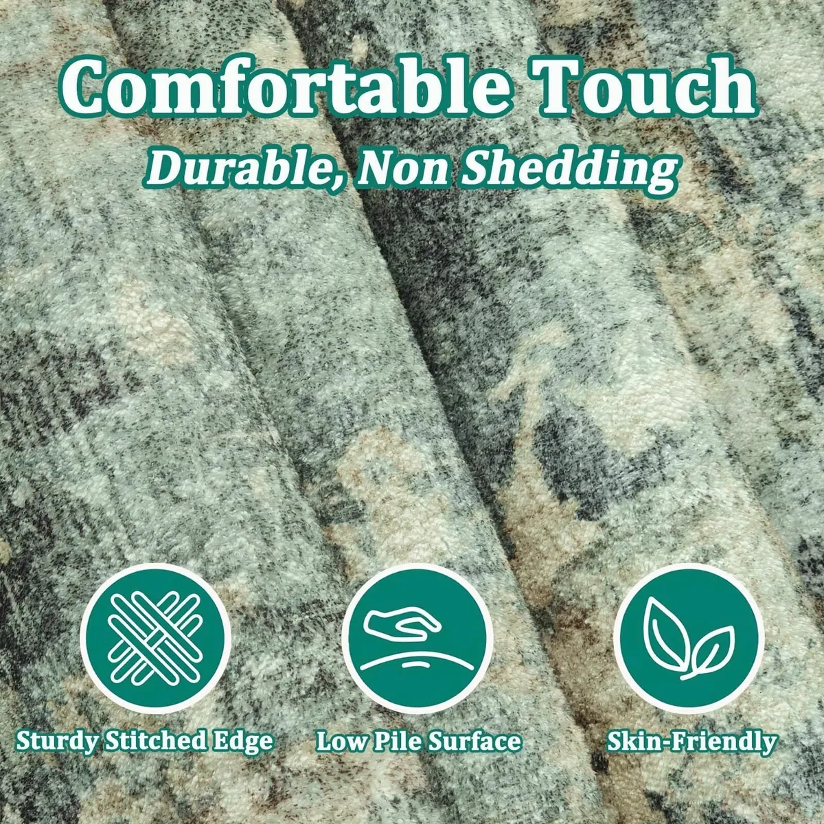 Rugs for Living Room 120 x 180cm Green Beige - Image 3