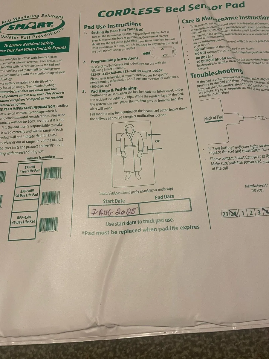 Wireless Bed exit Alarm-Bed Sensor package - Image 4