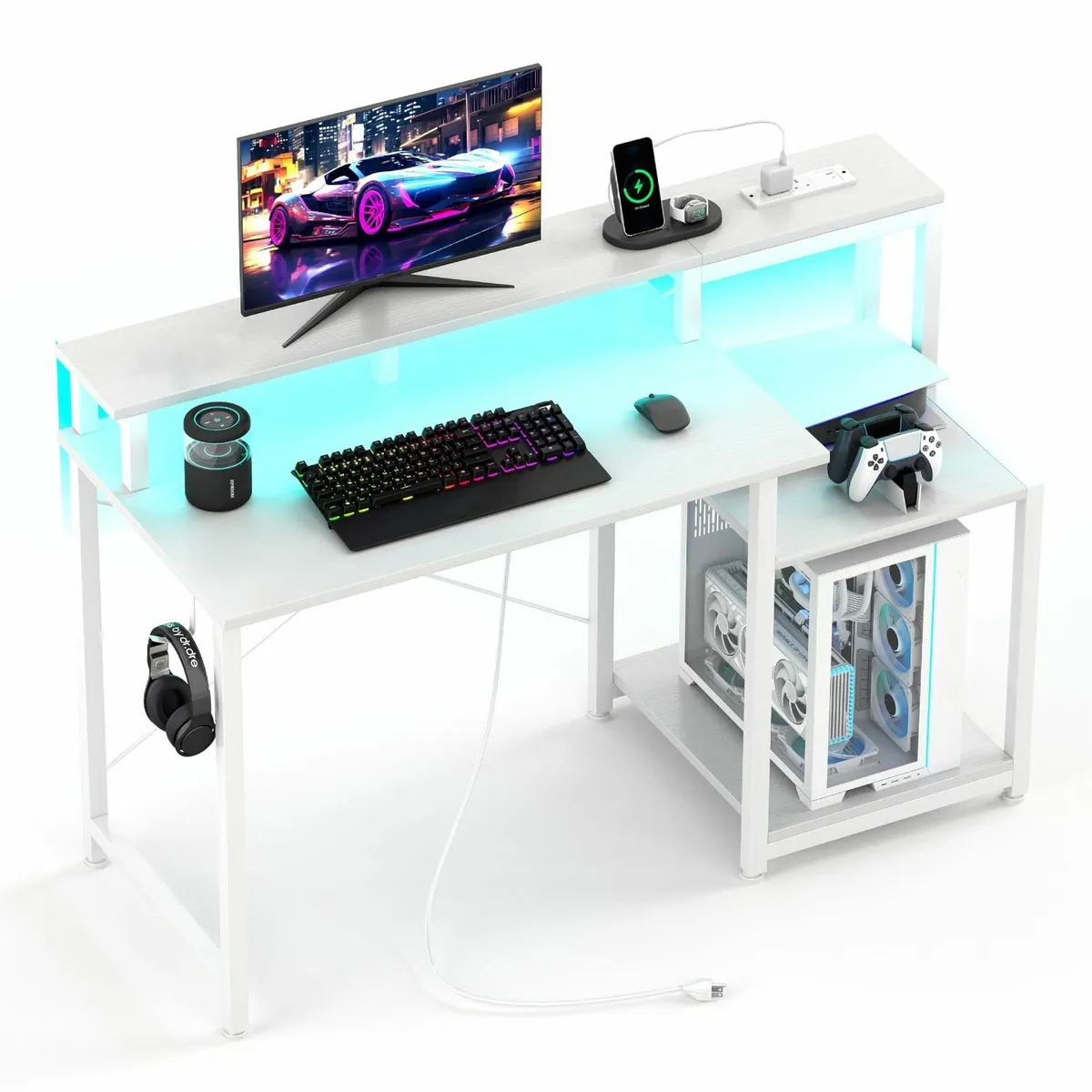 Computer Desk with Printer Stand 48 Inch Power - Image 1
