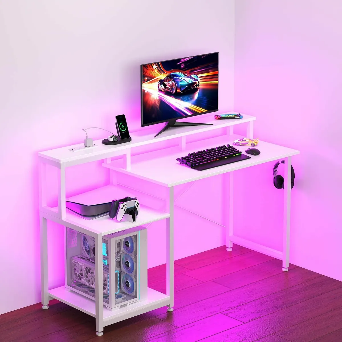 Computer Desk with Printer Stand 48 Inch Power - Image 2