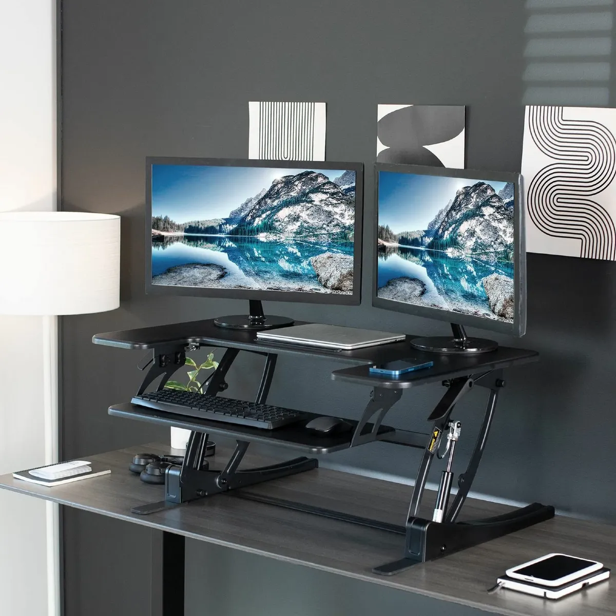 91 cm Height Adjustable Stand Up Desk Converter V - Image 2