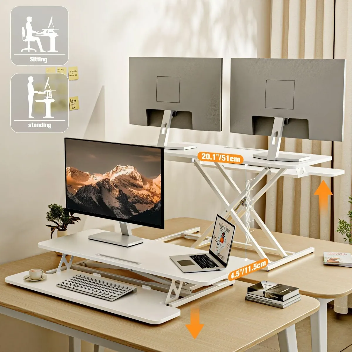 Standing Desk Converter 101cm - Quick Quiet - Image 4