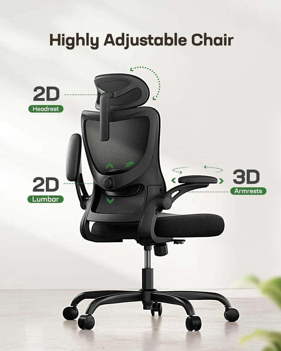 Ergonomic Office Chair: Computer Desk Chair with - Image 3