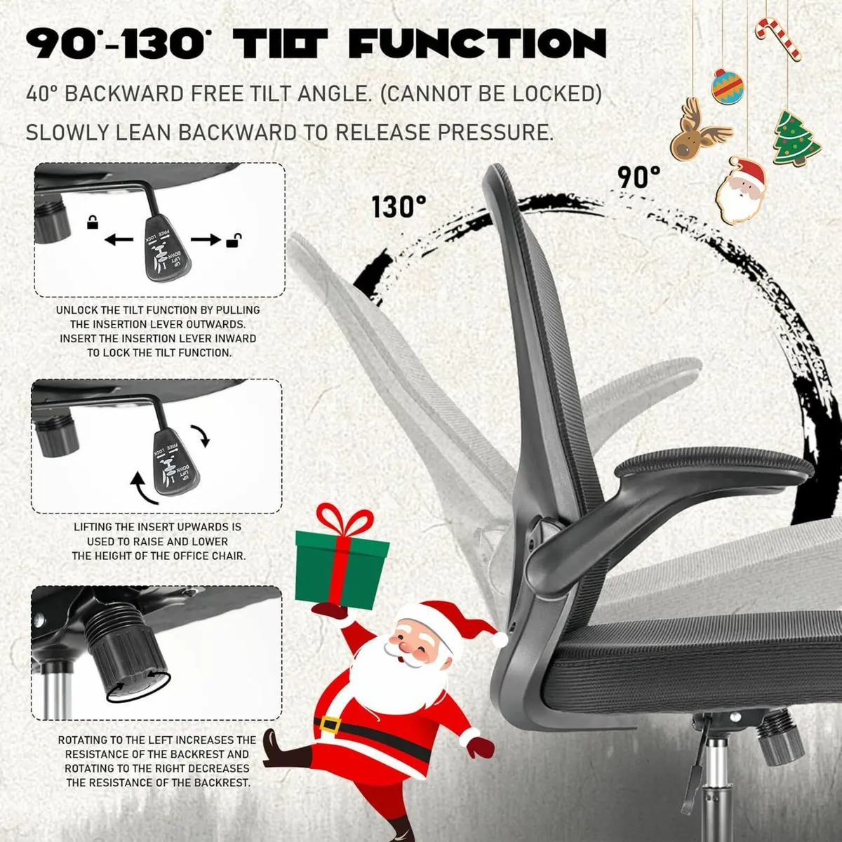 Office Chair Ergonomic Desk With 90degrees - Image 4