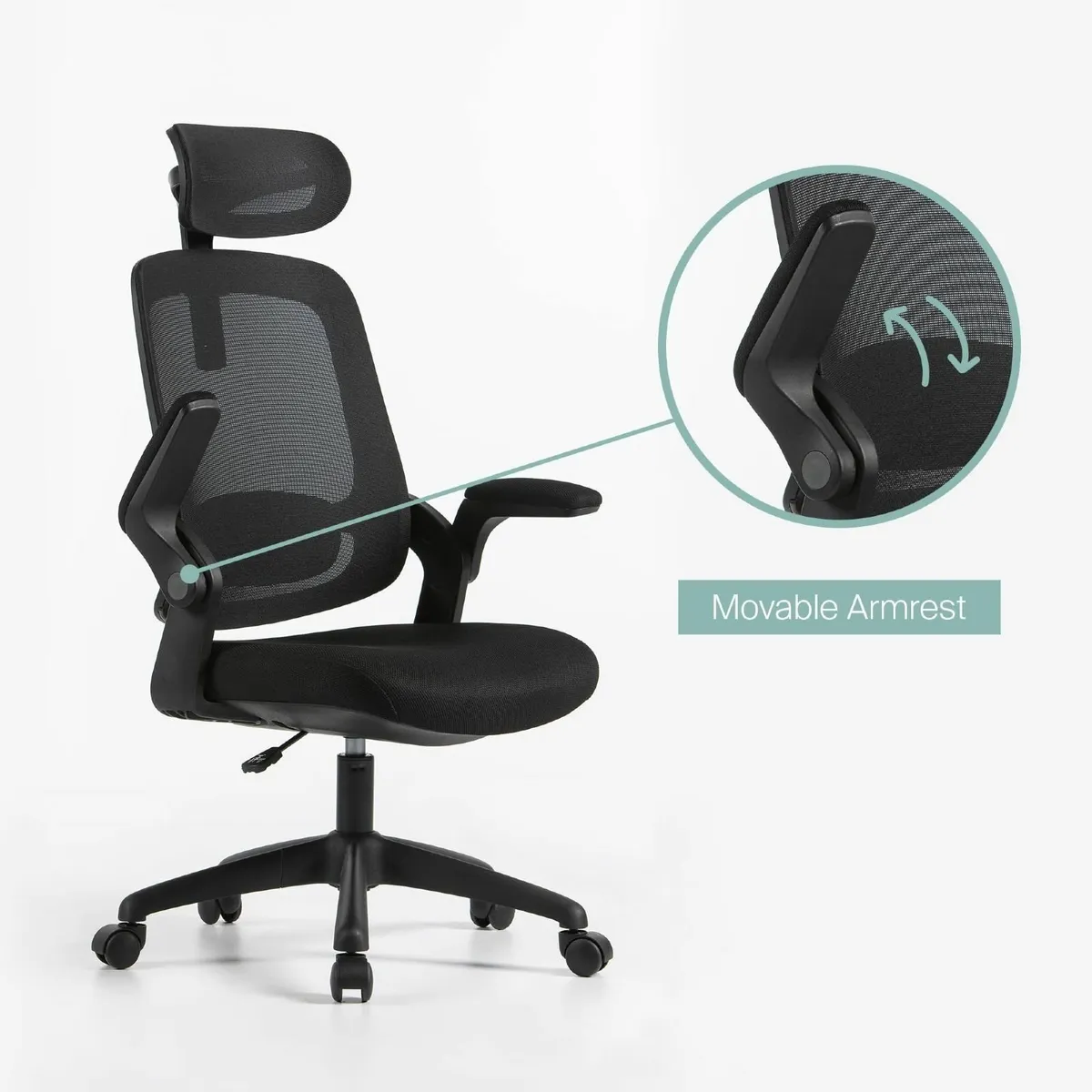 Zivella® Black Office Chair Fireproof Fabric and - Image 2