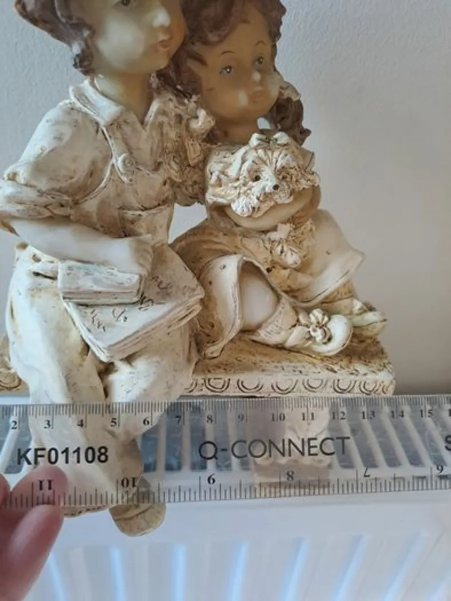 Boy and girl on bench Figurine - Image 4