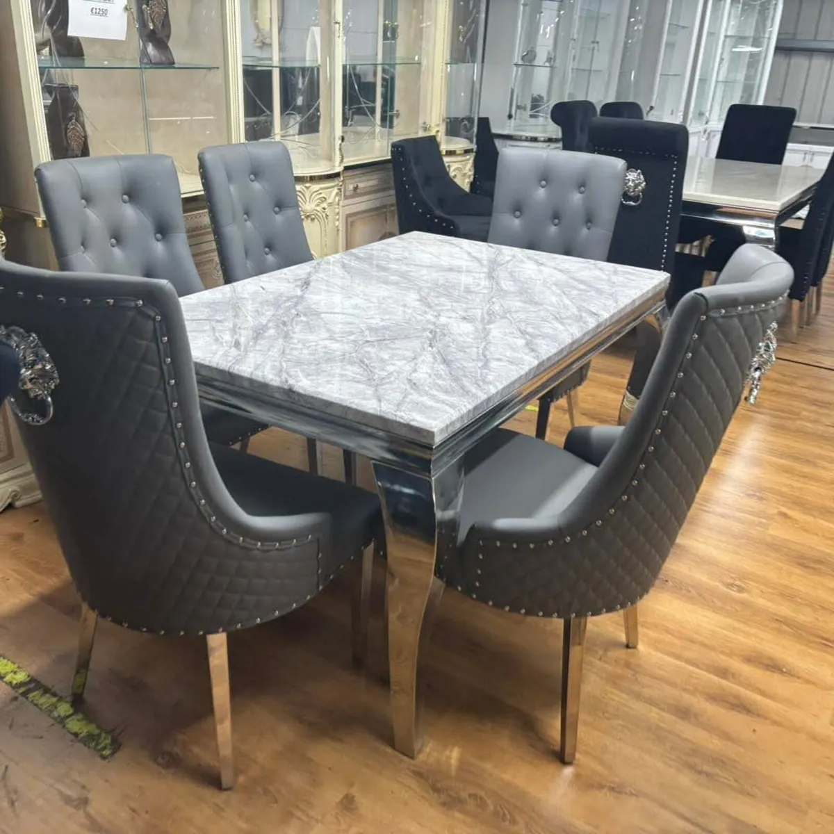 Marble Kitchen Dining Table With 6 Chairs - Image 4