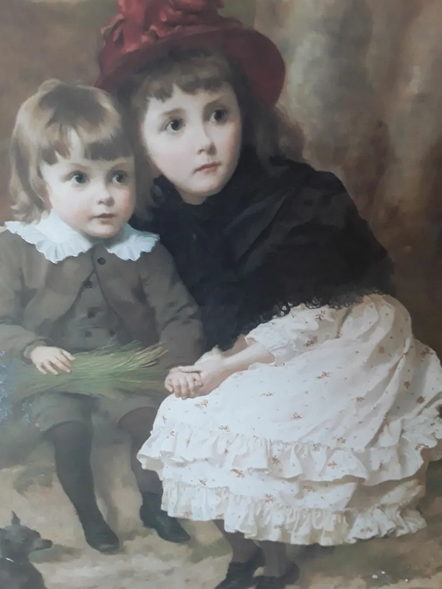 Victorian scene children titled the trespassers - Image 1