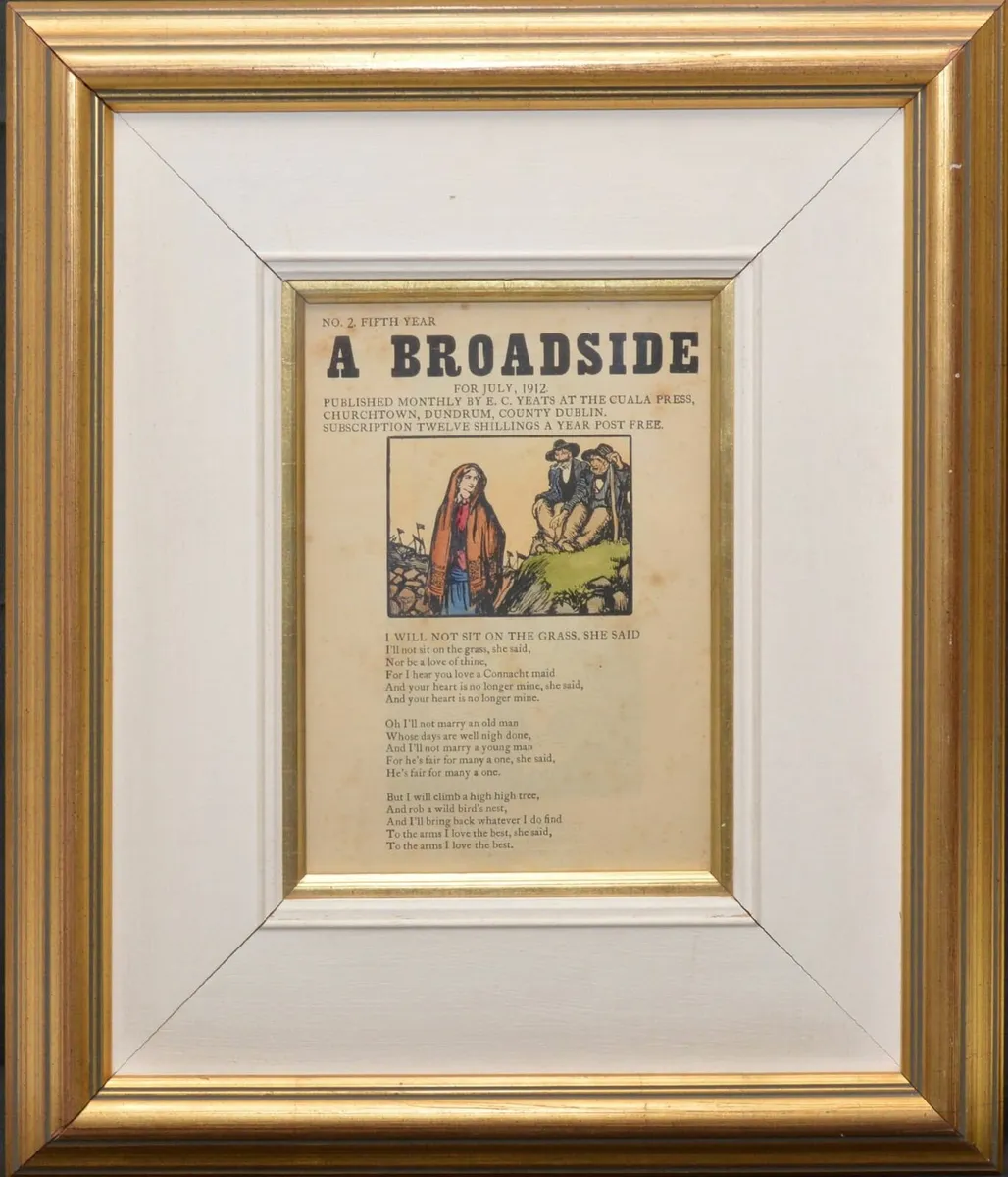Jack B Yeats Hand Coloured Broadside Print 1912 - Image 1