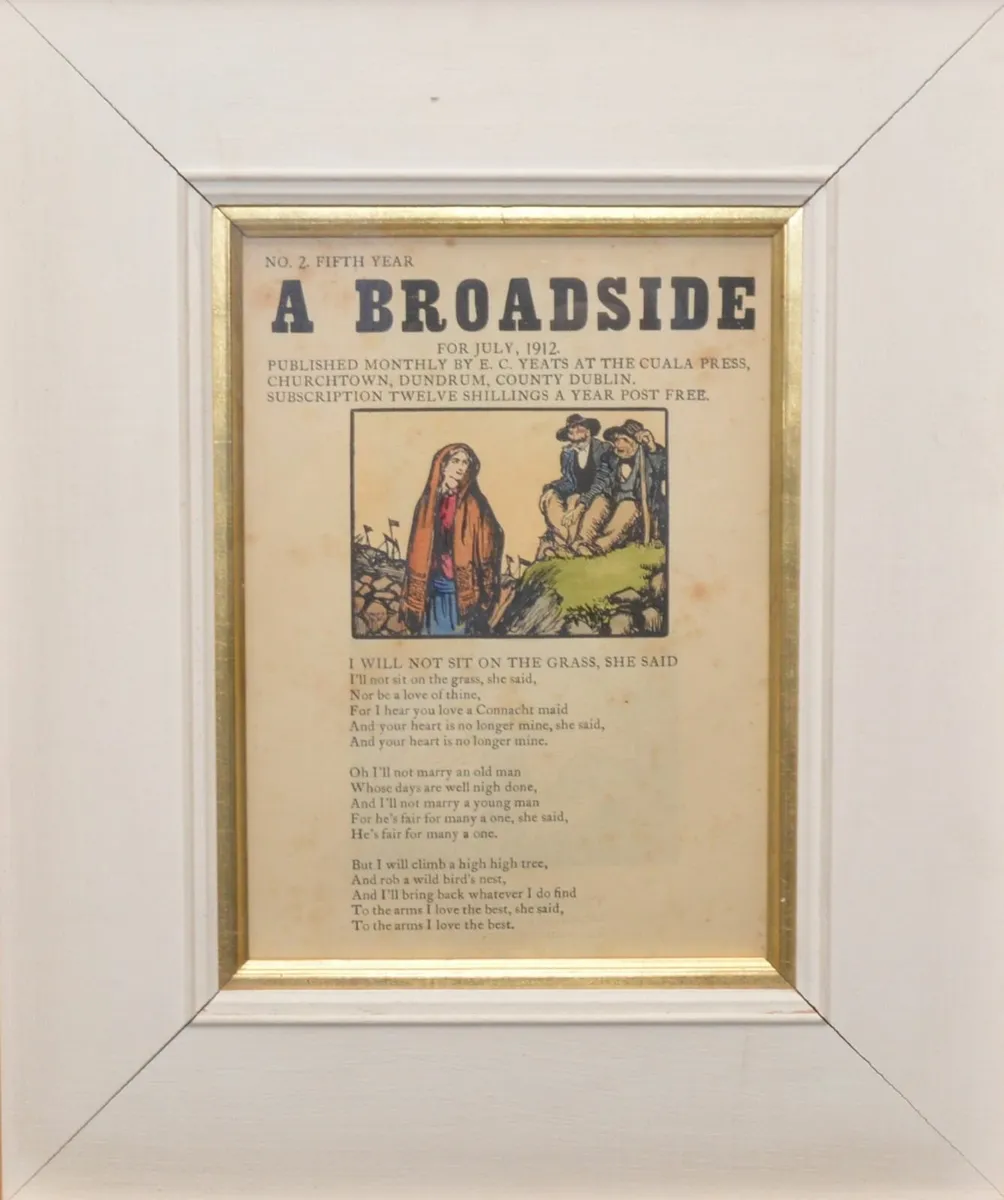 Jack B Yeats Hand Coloured Broadside Print 1912 - Image 2