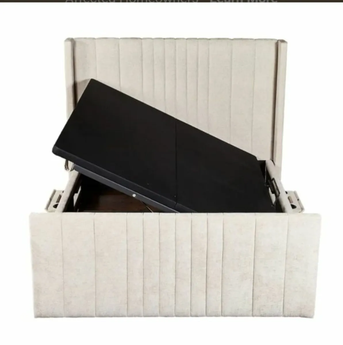 Clara Beige Fabric Smart Storage Bed free delivery - Image 3