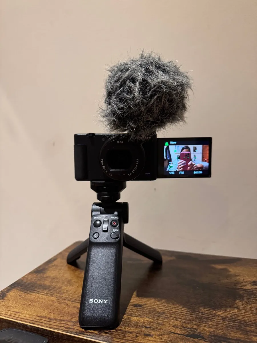 Sony ZV1 + Handgrip + Rode Microphone - Image 1