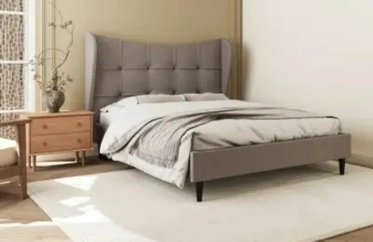 Verona Brown Fabric 5′ Bed free delivery in Donega - Image 1