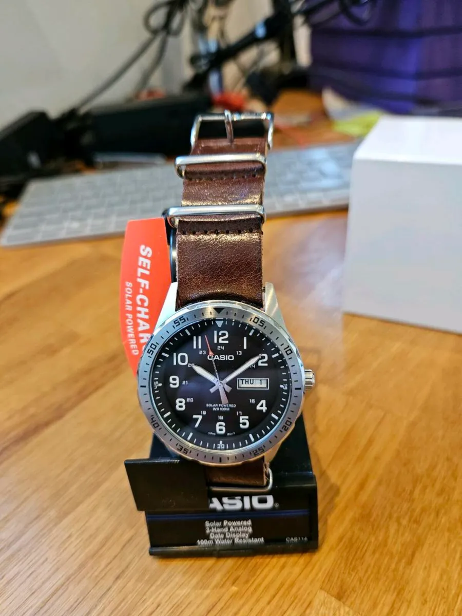 Casio field watch, 42mm case, 2 straps. - Image 2