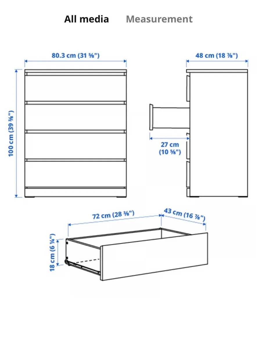 Chest of 4 drawers - Image 3