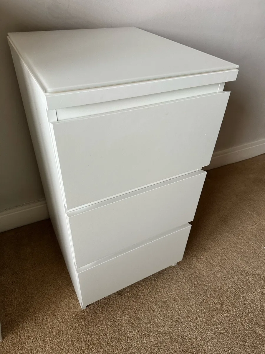 MALM Chest of 3 drawers, white, 40x78 cm - Image 1