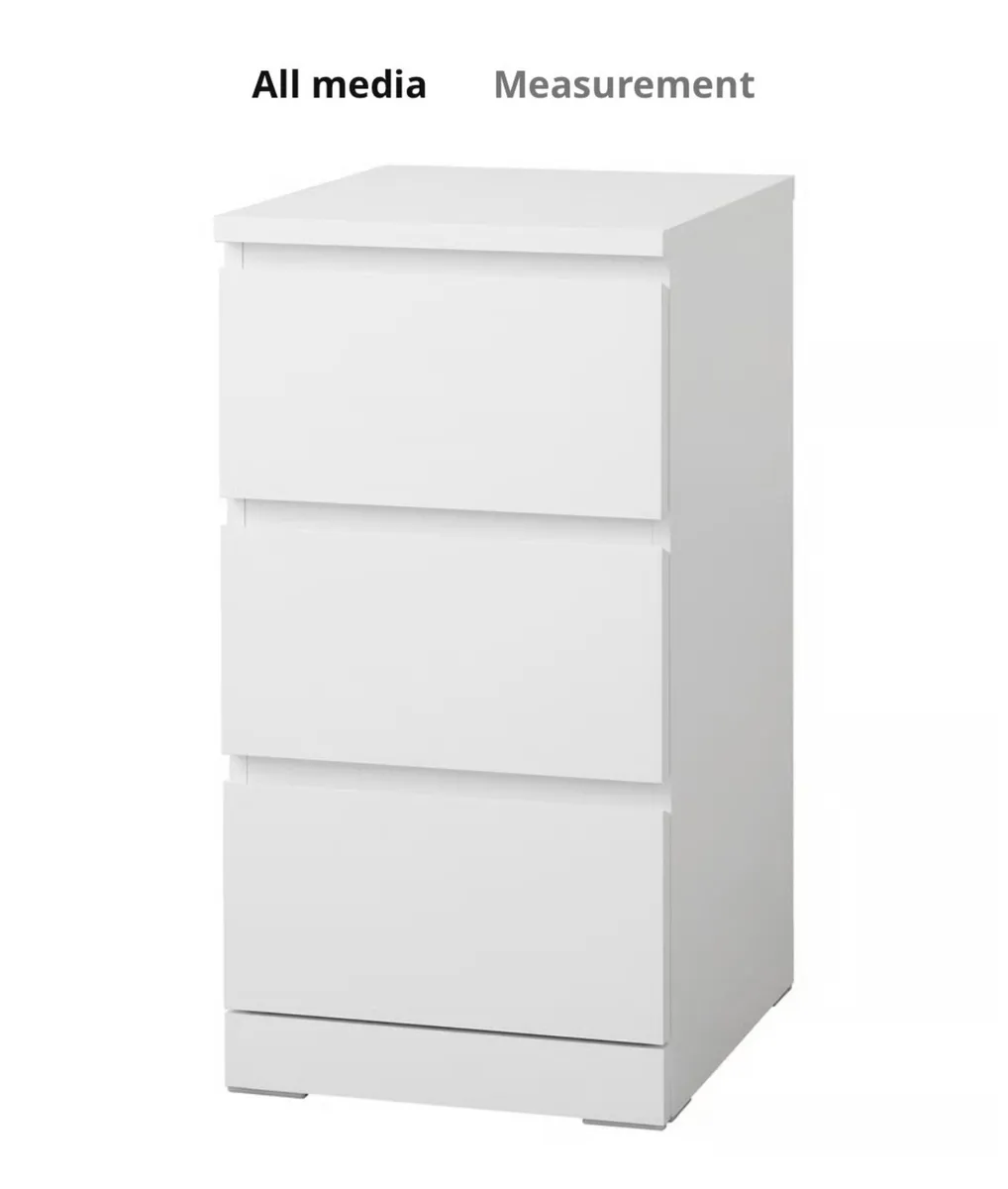 MALM Chest of 3 drawers, white, 40x78 cm - Image 3
