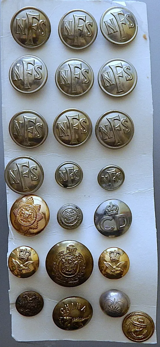 Selection of 22 Various Uniform Buttons - Image 1