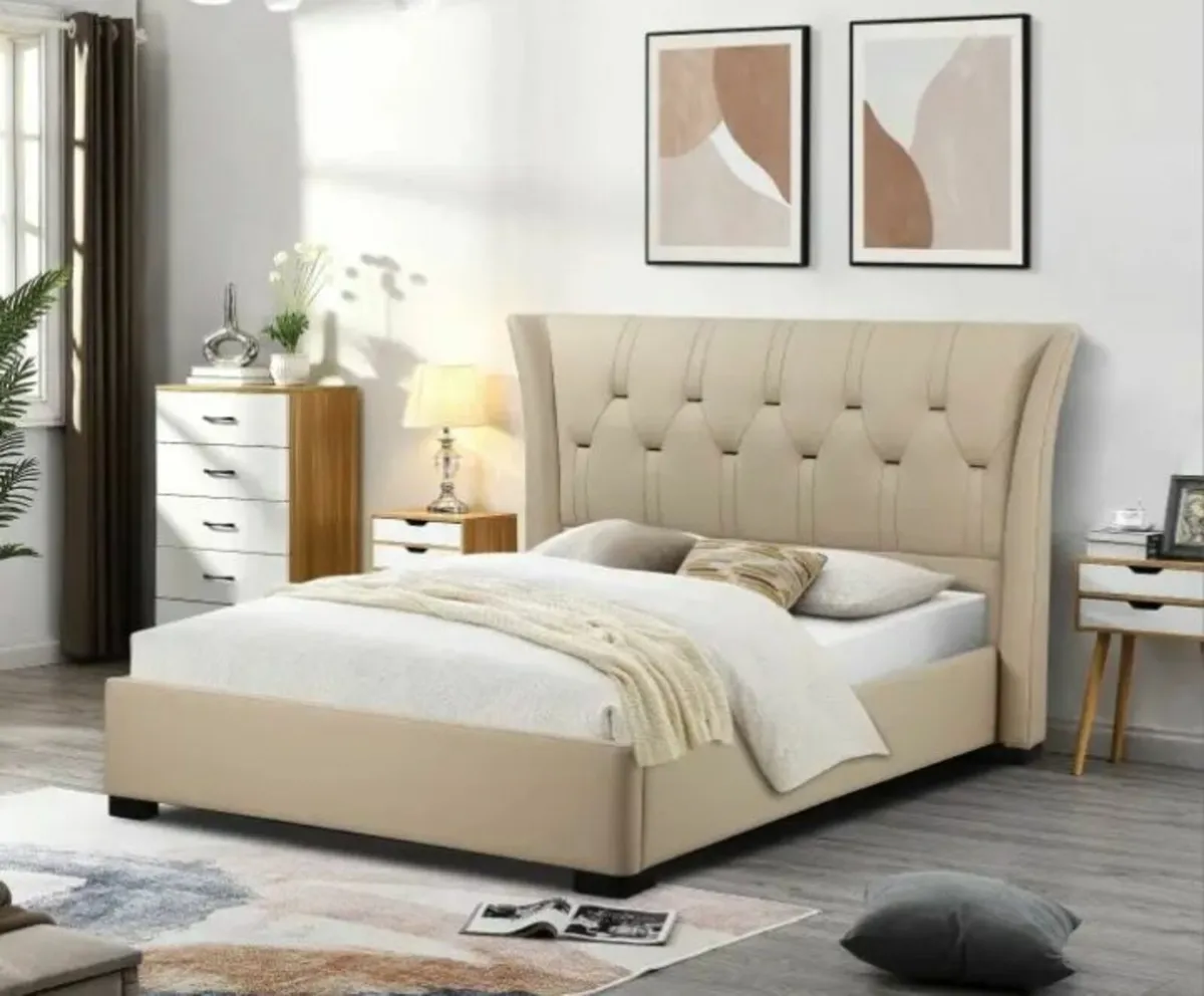 Tyrone Gas Lift Bed Leather free delivery in Doneg - Image 1