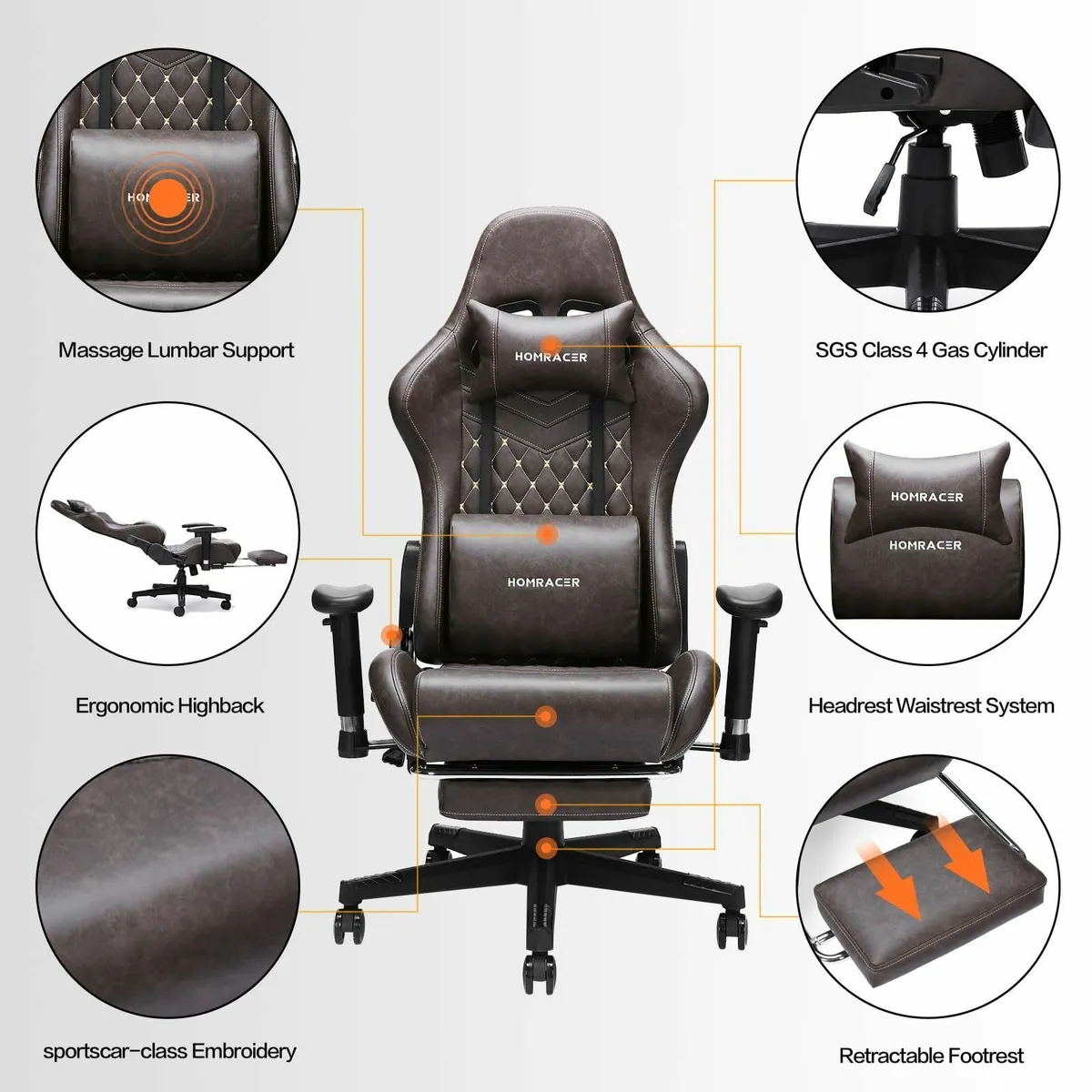Ergonomic Office Chair Gaming Executive Desk with - Image 4