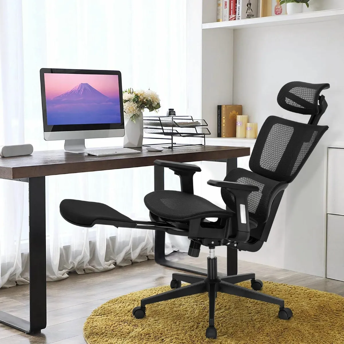 Office Chair Ergonomic Desk with Retractable - Image 4