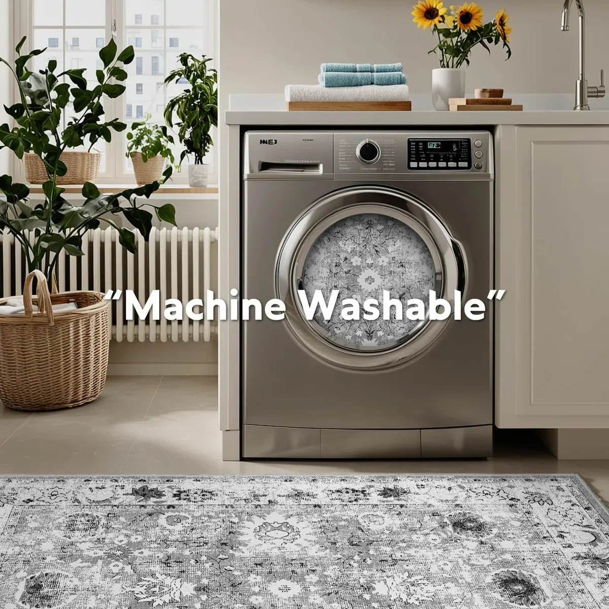 Grey Rugs Living Room - 160x230 cm Machine - Image 3