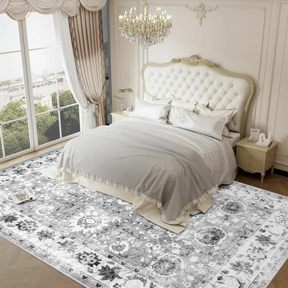 Grey Rugs Living Room - 160x230 cm Machine - Image 4