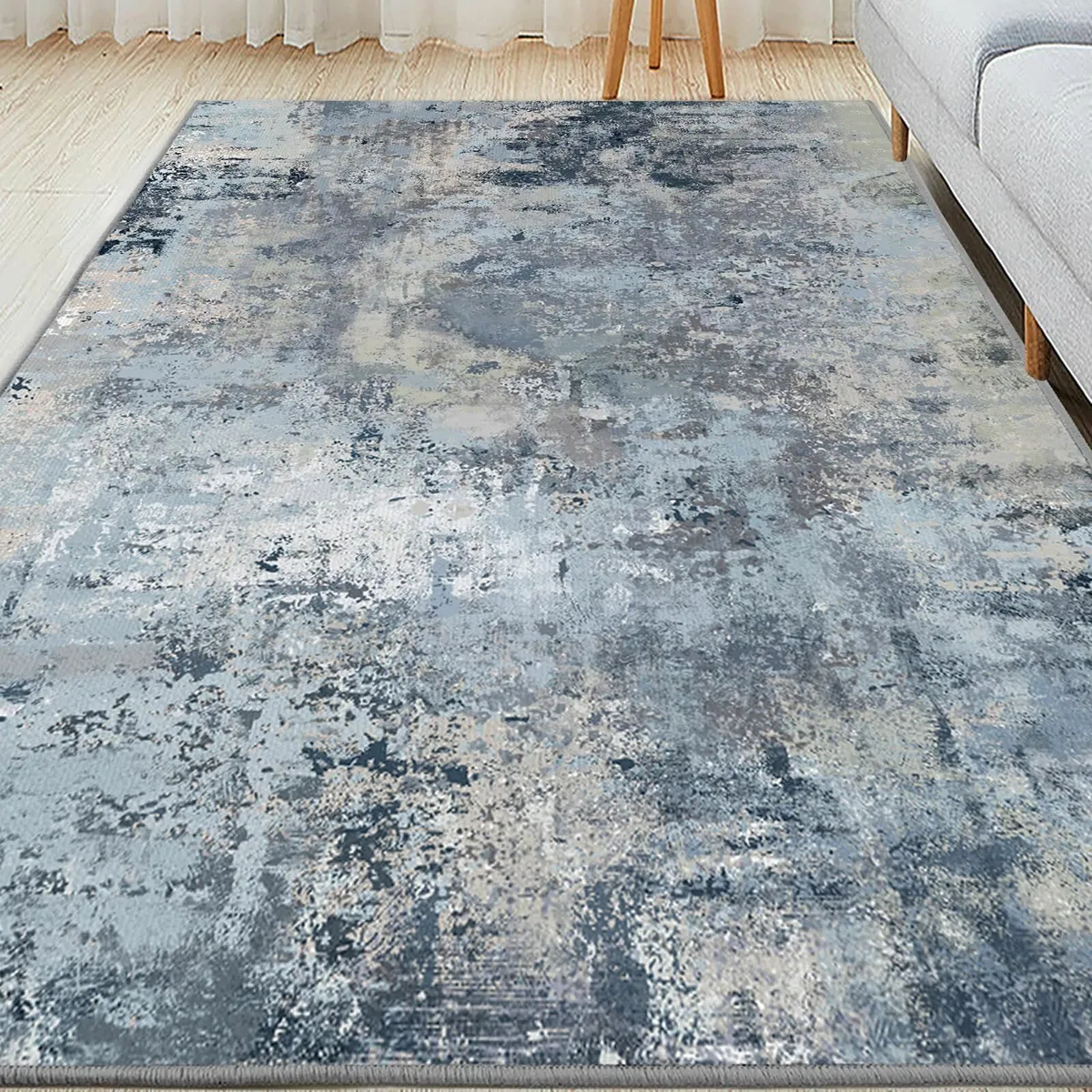 Rugs Living Room Large Blue Grey 200 x 300 cm - Image 3