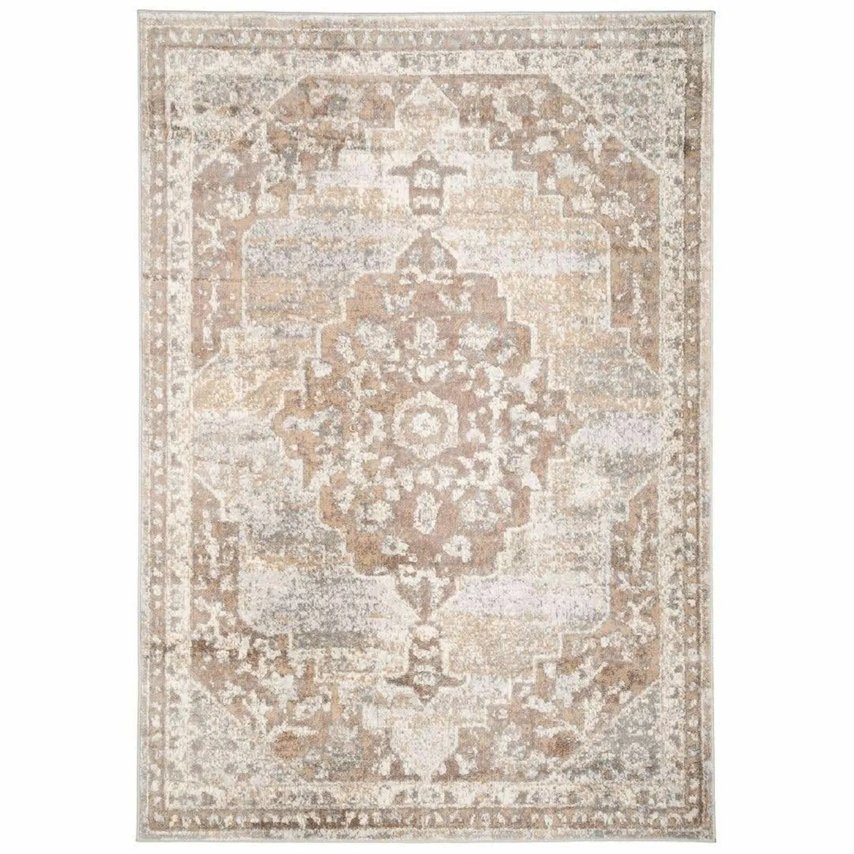 Antique Warm Neutral Greige Living Room Area Rug - Image 1