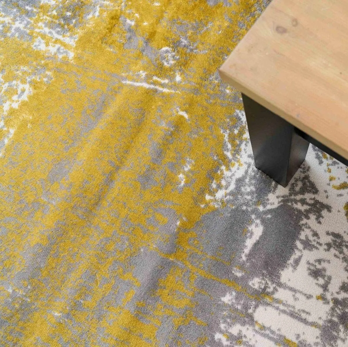 Modern Ochre Mustard Yellow Durable Distressed - Image 2