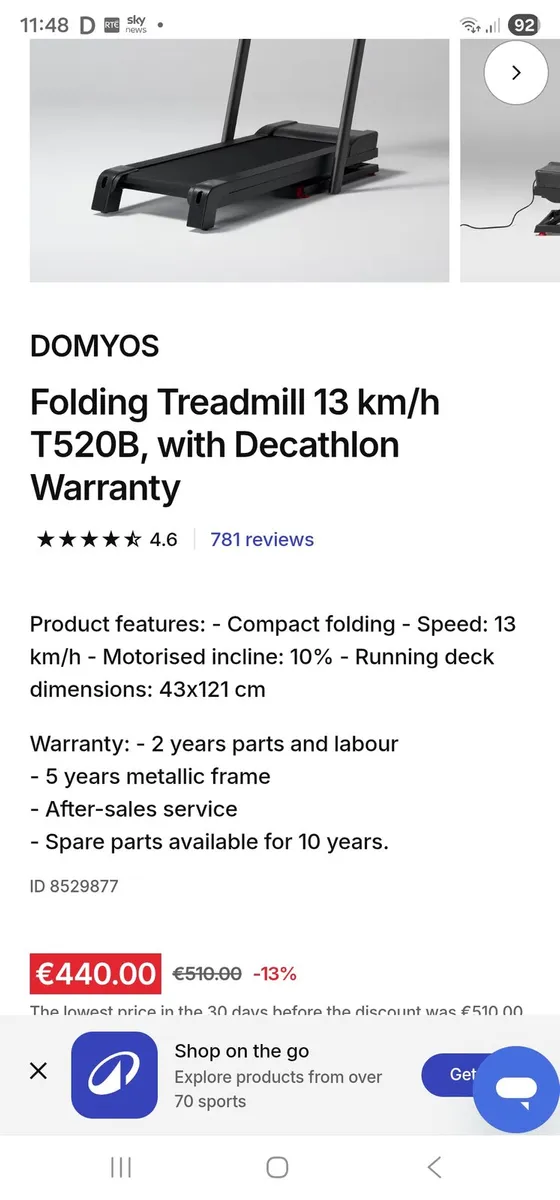 Domyos treadmill - Image 3