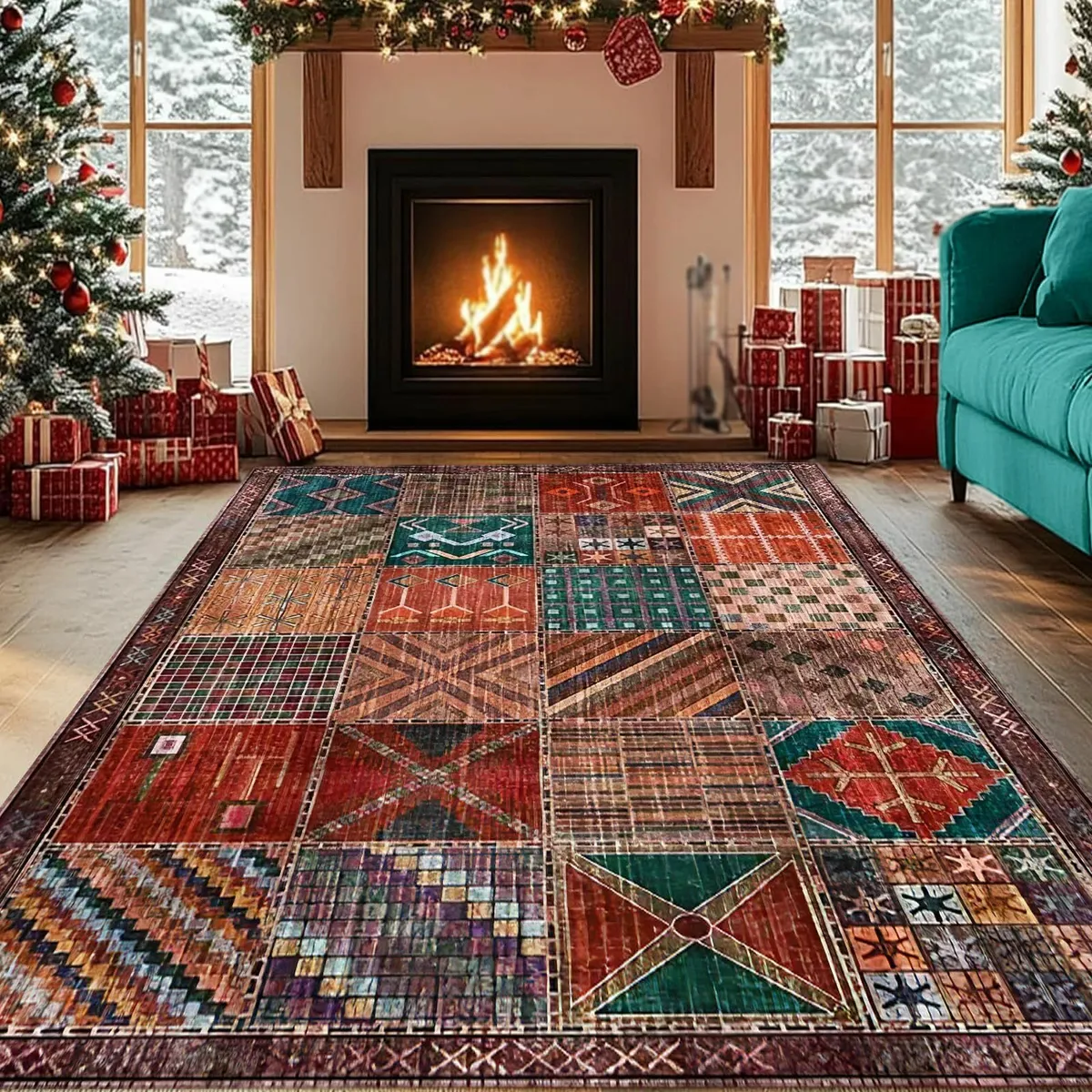 Large Rugs Living Room Multicoloured 160 x 200 cm - Image 1