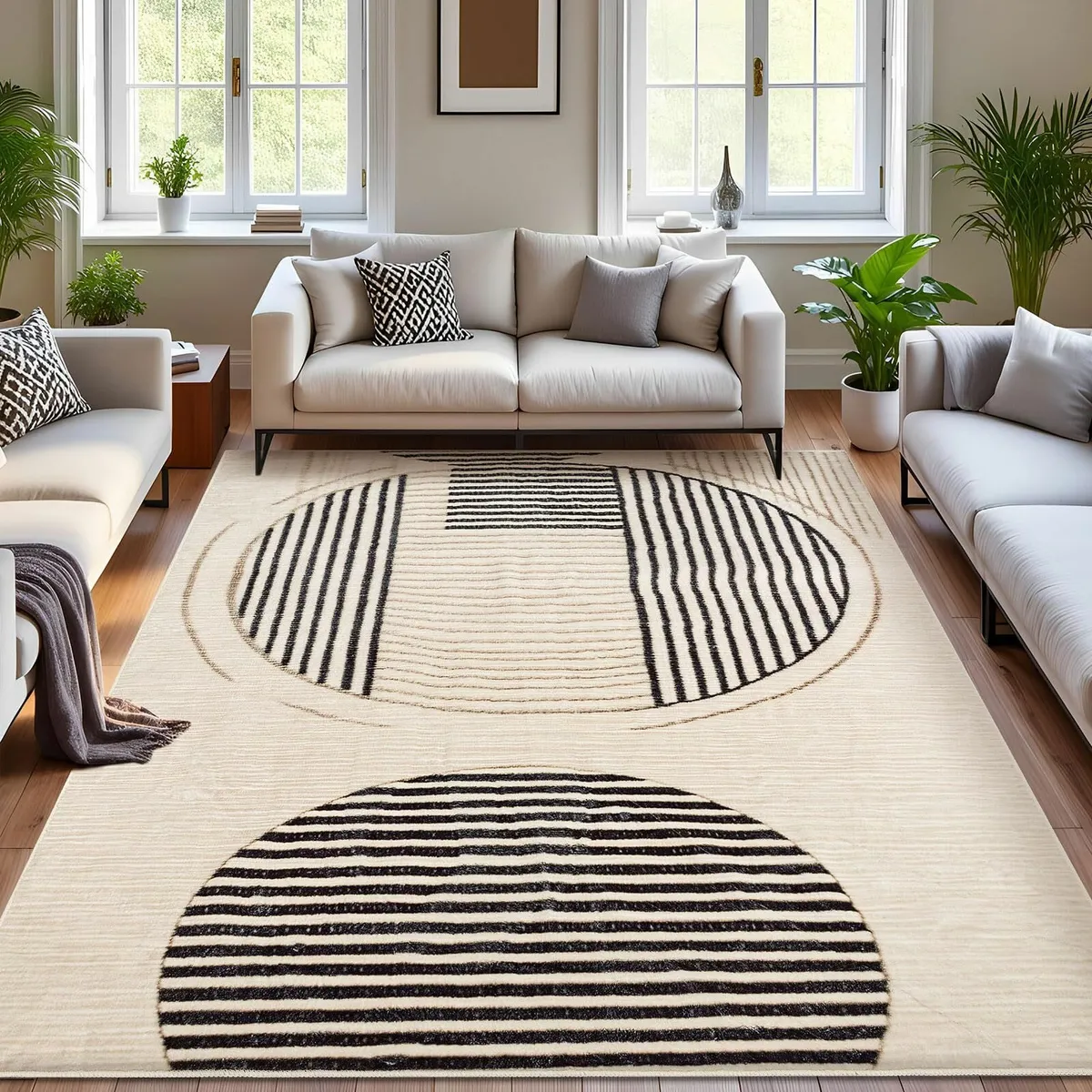 Washable Rugs Living Room 200x250cm Soft Geometric - Image 1