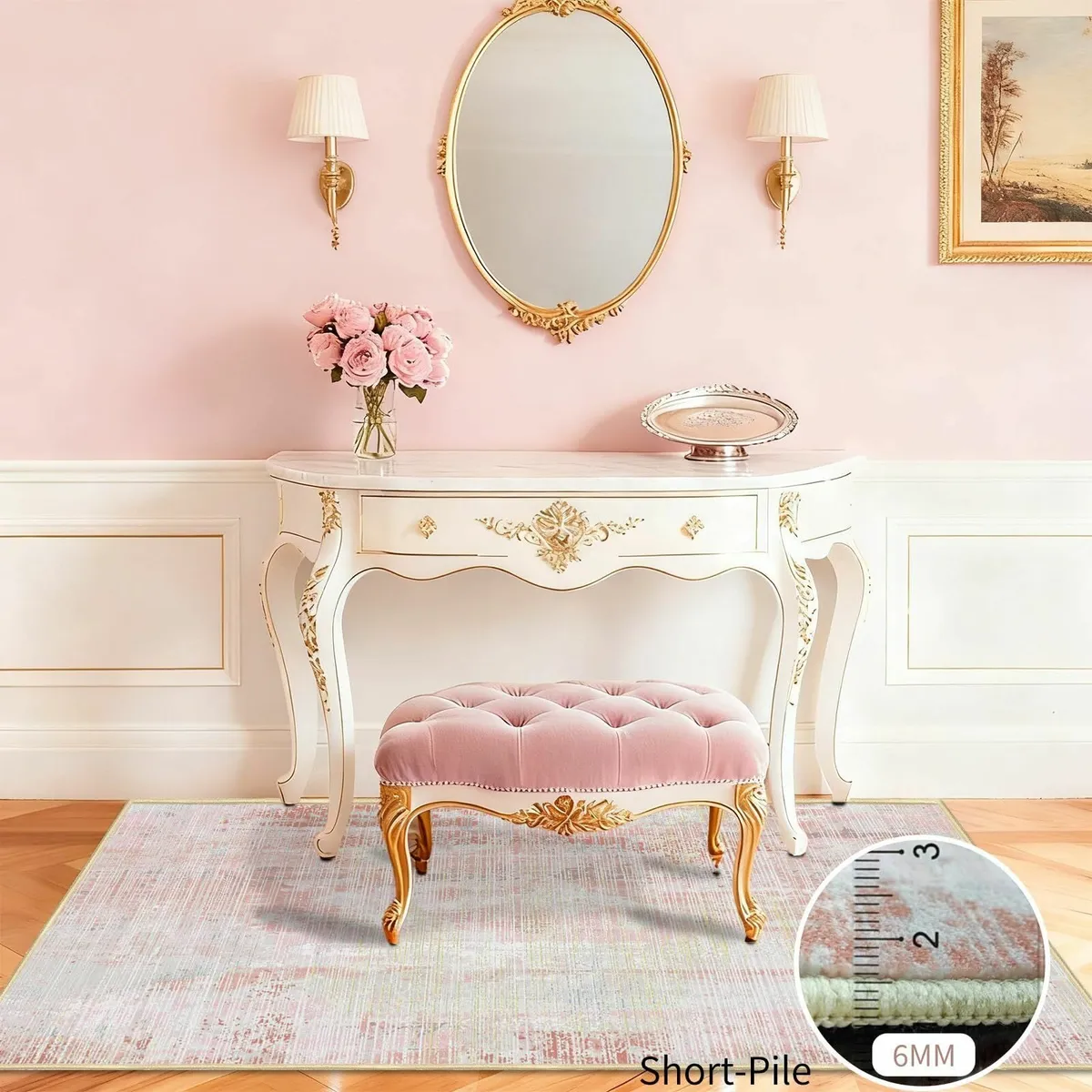 Pink Large Rugs Living Room 200x300cm Modern - Image 4