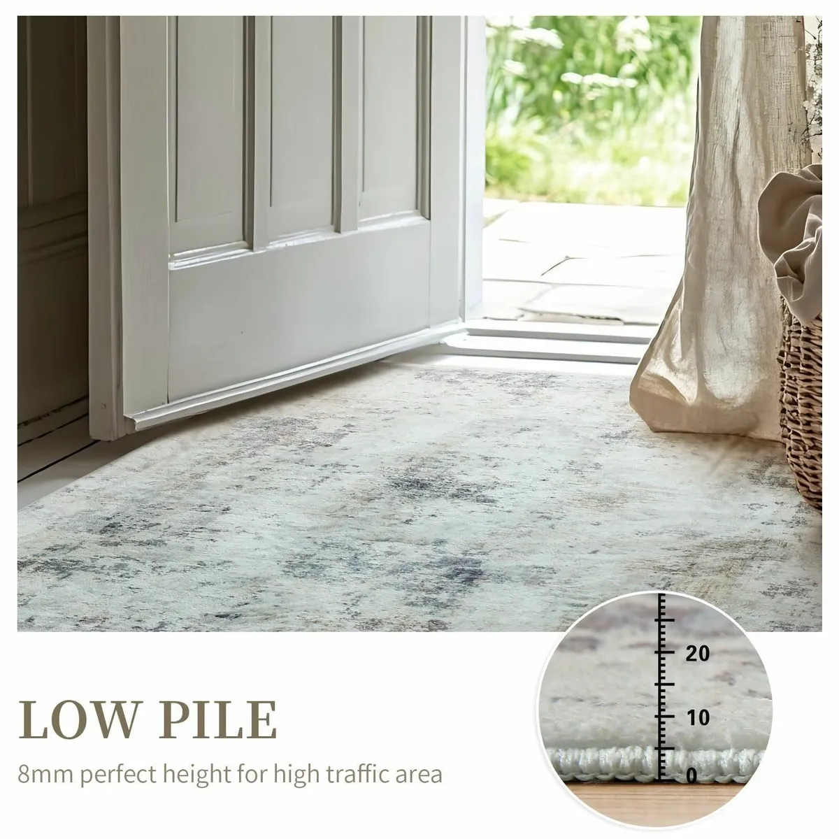 Modern Soft Area Rugs Abstract Distressed Living - Image 3