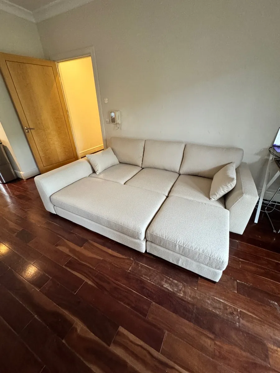 Cream L shape sofa couch DFS Calix - Image 2