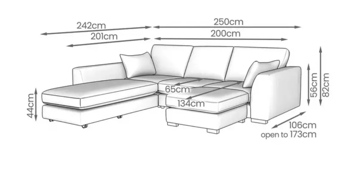 Cream L shape sofa couch DFS Calix - Image 3